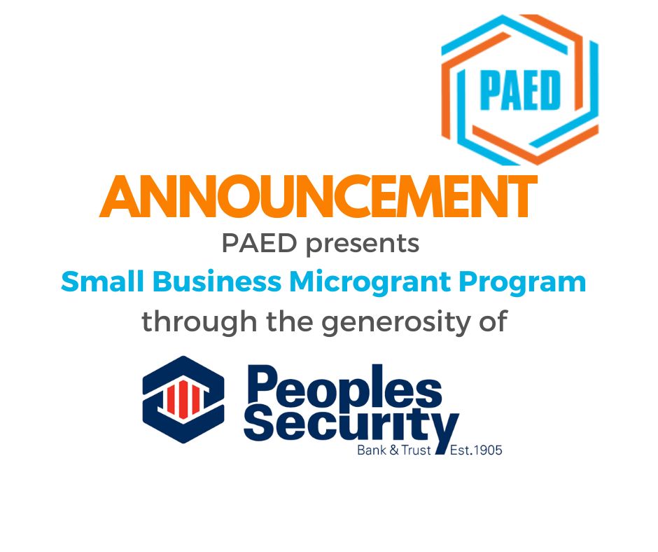 PAED Presents Small Business Microgrant funded by Peoples Security Bank & Trust