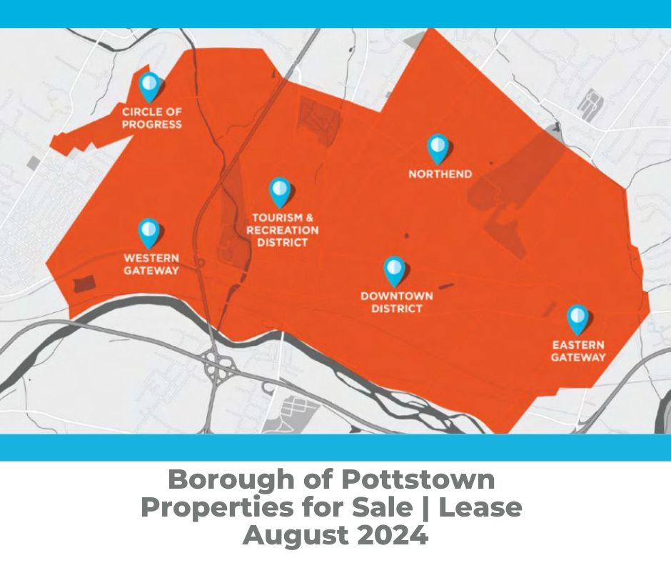 Properties for Sale and/or Lease in the Borough of Pottstown, August 2024